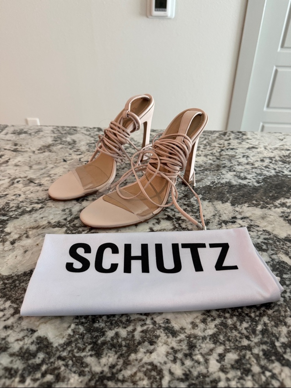 SCHUTZ Jessie Leather & Vinyl Sandals, 10